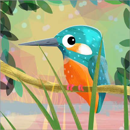 Obraz na szkle akrylowym  The little Kingfisher - Julia Reyelt
