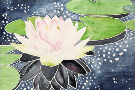 Obraz na drewnie  Pink lotus flower in sparkling water - Natalie Bruns