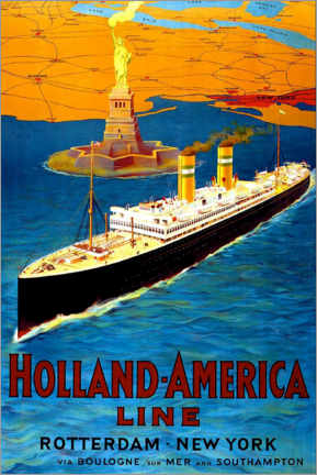 Obraz na płótnie  Holland America Line - Rotterdam to New York - Travel Collection