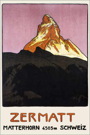 Obraz na drewnie  Zermatt - Vintage Travel Collection