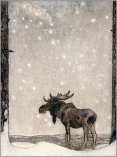 Naklejka na ścianę  Łoś na śniegu - John Bauer