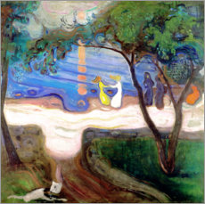 Obraz na szkle akrylowym  Dancing at the beach - Edvard Munch