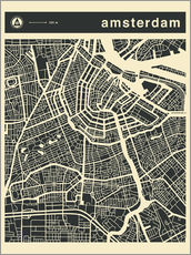 Gallery print  AMSTERDAM CITY MAP - Jazzberry Blue