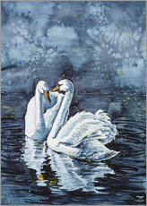 Naklejka na ścianę  Swan Couple - Zaira Dzhaubaeva
