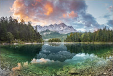 Plakat  Sunrise at the Eibsee with Zugspitze - Dieter Meyrl