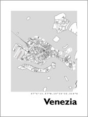 Plakat City map of Venice