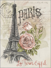 Obraz na szkle akrylowym  Paris and the Eiffel Tower - Jennifer Parker