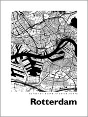 Plakat City map of Rotterdam