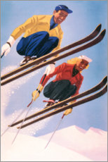 Obraz na drewnie  Ski jumpers - Vintage Travel Collection