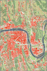 Plakat  City map of Prague, colorful - PlanosUrbanos