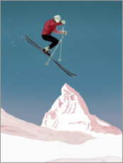 Plakat  Mountain Love   Skier - Mantika Studio