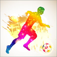 Plakat  Soccer kicker silhouette - TAlex