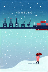 Obraz na szkle akrylowym  Hamburg in winter - Katinka Reinke