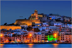 Gallery print  Old town of Ibiza at night - HADYPHOTO
