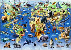 Naklejka na ścianę  One Hundred Endangered Species - Adrian Chesterman