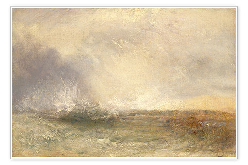 Plakat Stormy sea breaking on a shore