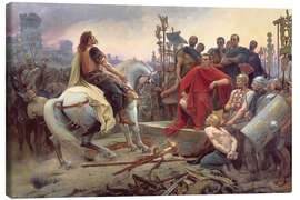 Obraz na płótnie  Vercingetorix throws down his weapons at the feet of Julius Caesar - Lionel Noel Royer