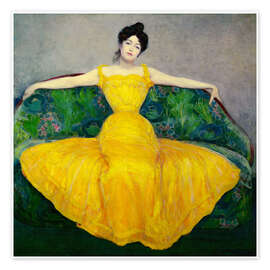 Plakat Kobieta w żółtej sukience