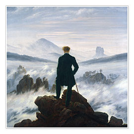 Plakat  Wędrowiec nad morzem mgły - Caspar David Friedrich