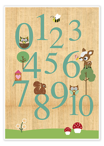 Plakat Educational Numbers - learn to count