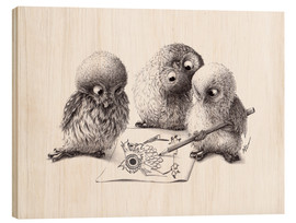 Obraz na drewnie  Four owls - Stefan Kahlhammer