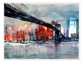Plakat  New York, Brooklyn Bridge IV - Johann Pickl