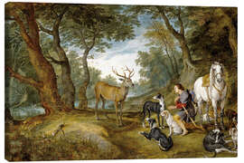Obraz na płótnie  Wizja św. Huberta - Peter Paul Rubens