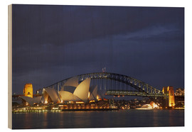 Obraz na drewnie  Sydney Opera and Harbor Bridge - David Wall