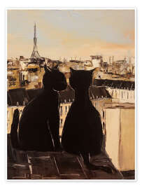 Plakat  Cats on the roofs of Paris - JIEL