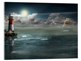 Obraz na szkle akrylowym  Lighthouse under illumination - Monika Jüngling