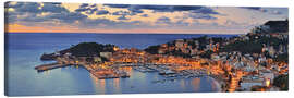 Obraz na płótnie  Port Soller Mallorca at night - FineArt Panorama