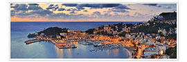 Plakat  Port Soller Mallorca at night - FineArt Panorama