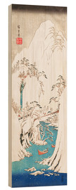 Obraz na drewnie  River Gorge in Snow - Utagawa Hiroshige