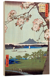 Obraz na drewnie  Masaki and the Suijin Grove by the Sumida River - Utagawa Hiroshige
