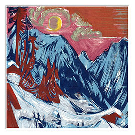 Plakat  Winter moonlit night - Ernst Ludwig Kirchner