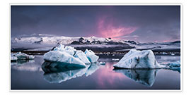 Plakat  Eisebergs at Icelands Glacier Lagoon - Andreas Wonisch