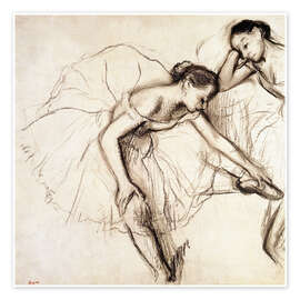 Plakat  Two dancers resting - Edgar Degas