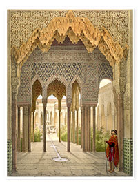 Plakat  The Court of the Lions, the Alhambra, Granada, 1853 - Léon Auguste Asselineau