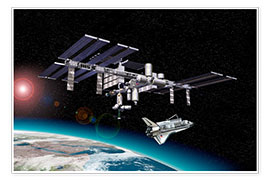 Plakat  Space Station in Earth orbit - Leonello Calvetti