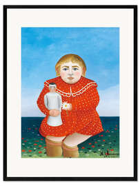 Plakat artystyczny premium w ramie  The girl with a doll - Henri Rousseau