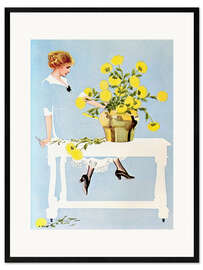 Plakat artystyczny premium w ramie  Housekeeper with bouquet - Clarence Coles Phillips