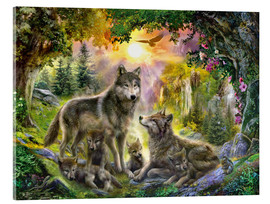 Obraz na szkle akrylowym  Autumn Wolf Family - Jan Patrik Krasny