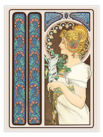 Plakat  The Feather, decorative - Alfons Mucha