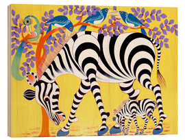 Obraz na drewnie  Zebras walk - Rafiki