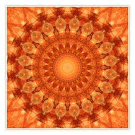 Plakat  Mandala orange - Christine Bässler