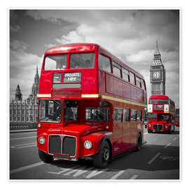 Plakat  LONDON Red Buses - Melanie Viola