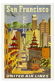 Plakat  United Airlines, San Francisco - Vintage Travel Collection