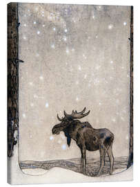 Obraz na płótnie  Łoś na śniegu - John Bauer