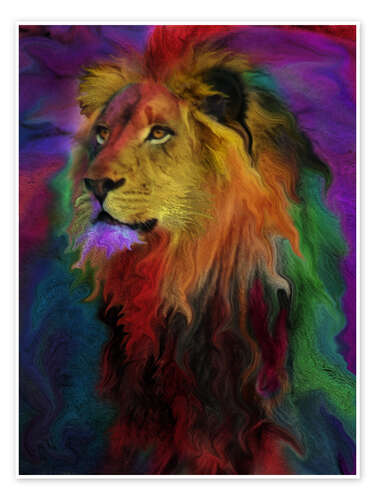 Plakat Rainbow Lion