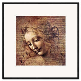 Plakat artystyczny premium w ramie  Głowa kobiety (La Scapigliata) - Leonardo da Vinci